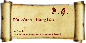 Mészáros Gorgiás névjegykártya